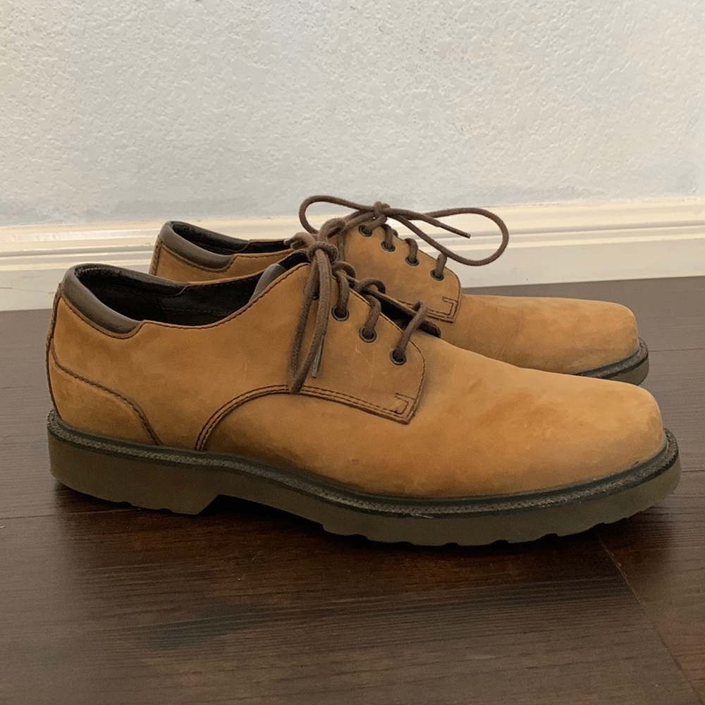 ROCKPORT HYDRO-SHEILD WATERPROOF LEATHER SHOES LACE UP TAN 12